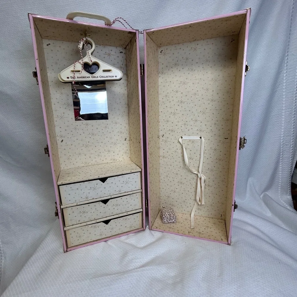 American Girl Collection Pink Doll Trunk Wardrobe Storage Case Vintage Style